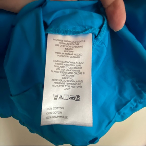 NWT Anthropologie | Maeve | Blue Sleeveless Bubble 100% Cotton Top, L - Picture 8 of 10